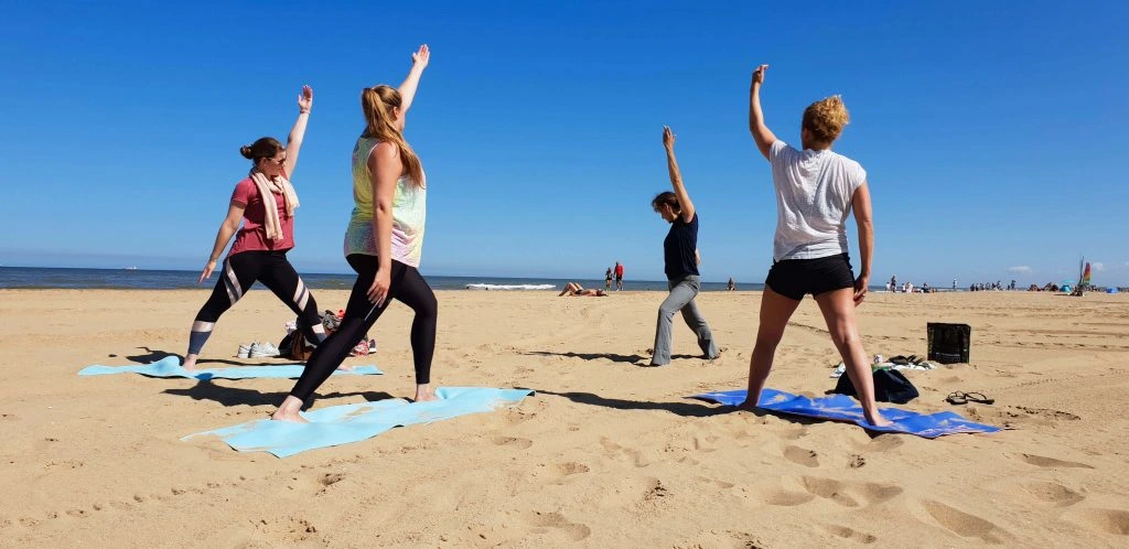beach yoga